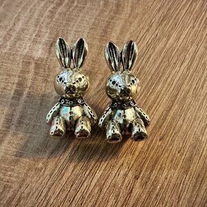 Large Gold Bunny Earrings